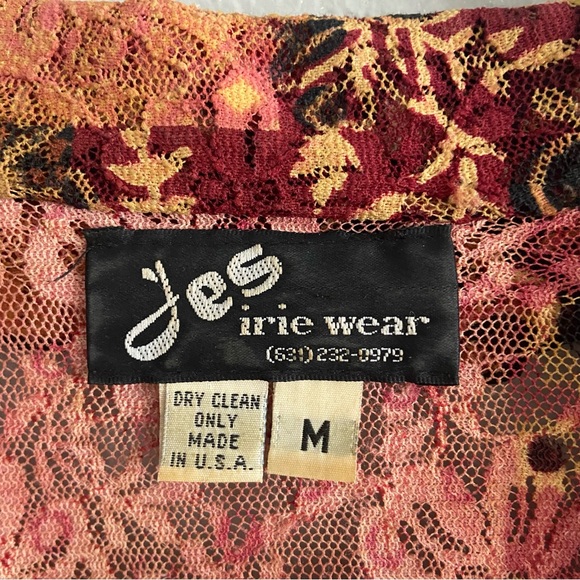 Vintage Jes Irie Wear Floral Lace Open Front Jacket Size M Art to Wear Boho - Picture 7 of 7